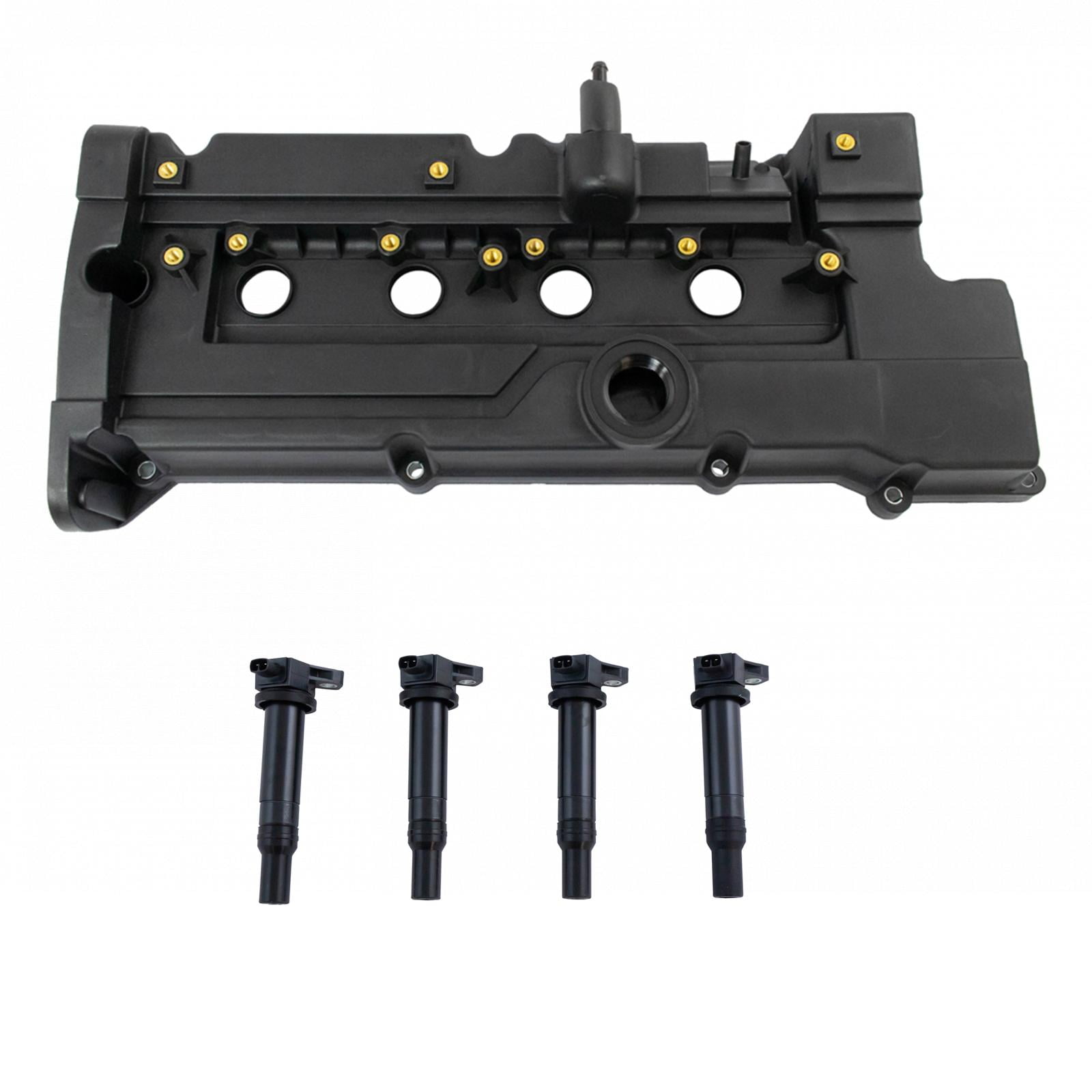 TRQ Engine Valve Cover With Gasket & Ignition Coils 5 Piece Kit for