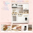 thumbnail image 3 of Aukfa Kids Play Kitchen Playset, Wooden Toddler Kitchen with Pretend Ice Maker & Capsule Coffee Maker for Kids Girls Boys, White Gray, 3 of 6