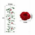 thumbnail image 6 of BalsaCircle 6 feet Green Garland 5 Red Silk Rose Flowers Leaves Wedding Party, 6 of 8