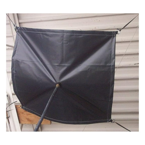 4x4 Roof Leak Tarp - Heavy Duty Vinyl Water Diverter - Flame Retardant - Black - 13oz Polyester - Protects Equipment & Personnel