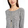 thumbnail image 3 of BCX Junior's Ribbed Twist Front Top Gray Size S, 3 of 6