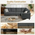 thumbnail image 5 of Pingliang Home 102" Convertible Sectional Sofa Couch,Upholstered Oversized Modern 6 Seat L Shaped Couch Corner Sofa Reversible Sofa Set for Living Room Apartment Office Studio, 5 of 10