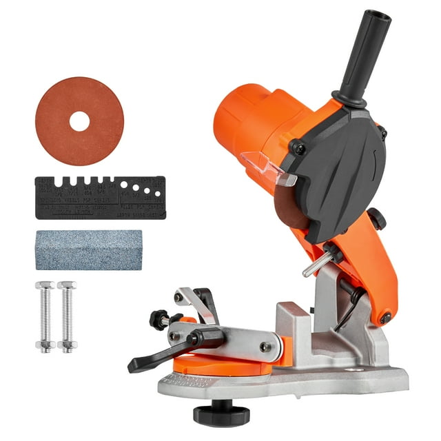 VEVOR Electric Chainsaw Sharpener, 85W Bench Saw Chain Sharpener 5000RPM, Professional Chainsaw Sharpening Tool with 2 Grinding Wheels & LED Light