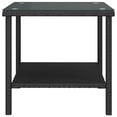 thumbnail image 2 of vidaXL Side Table Black 45x45x45 cm Poly Rattan and Tempered Glass Indoor / Outdoor, 2 of 5