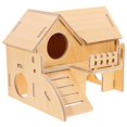 thumbnail image 1 of Wooden Hamster House Hideout for Small Animals Safe and Synthetic Material Size 10.5 x 7.5 x 7.5 inches, 1 of 5