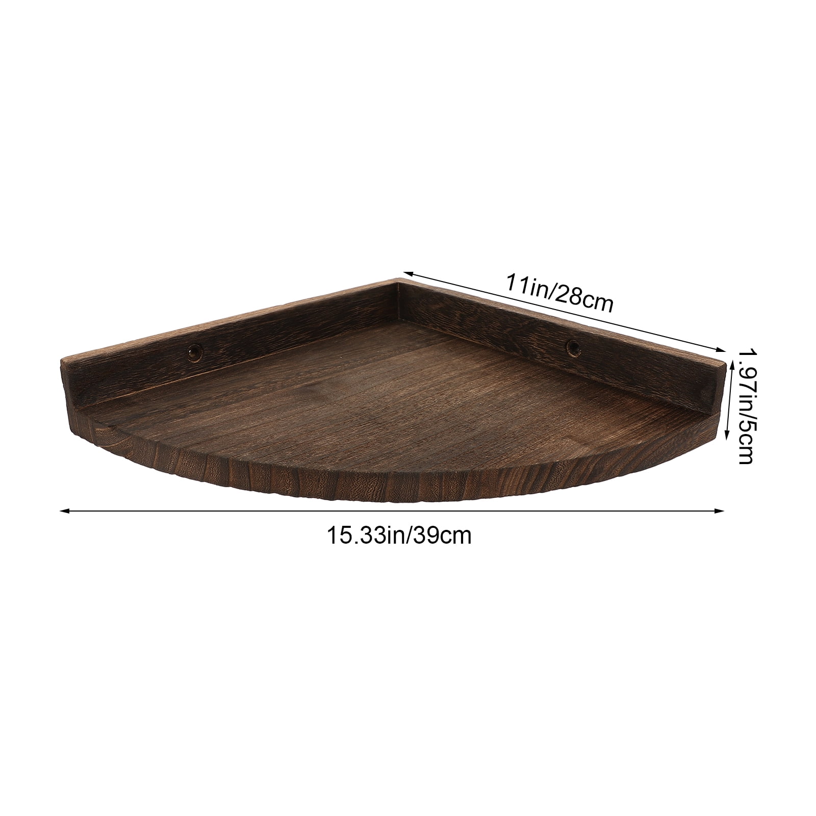 WSTEER Wooden Floating Wall Shelf, Corner Mounted Storage Shelf for Home, Living Room, Bedroom, Wall Organizer