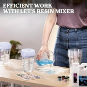 LETS RESIN Auto Resin Mixer, Hands-Free Easy Clean Epoxy Mixer, Electric Stirrer for 24Fl.oz Mixing, Resin Supplies for Resin Casting, Molds, Soap Making(10pcs 32oz Mixing Cups) Blue