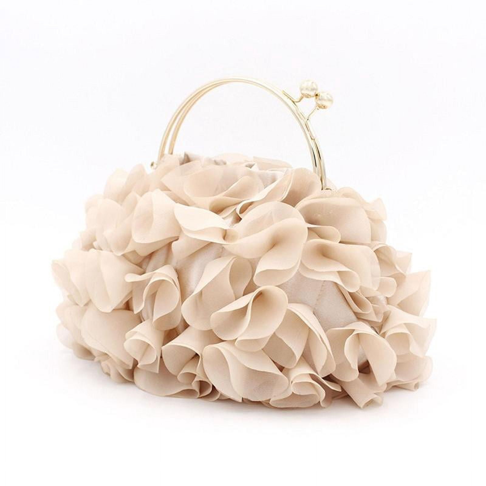 Floral Clutch Purses for Women Satin Evening Bag with Detachable Gold Chain Strap