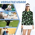 thumbnail image 6 of Uorisanigo Cute Three-Leaf Womens Long Sleeve Golf Shirt Size XL Casual Fashionable Athletic Polo Workout Tops Versatile Quarter Zip Pullover for Women, 6 of 7