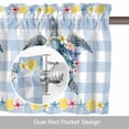 thumbnail image 6 of Ocean Sea Turtle Nautical Valances for Windows,Kitchen Valance Rod Pocket Short Curtain, Summer Lemon Blue Plaid Valance Curtain Window Valances for Bedroom Bathroom Living Room 54x18in, 6 of 9