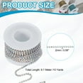 thumbnail image 2 of Uxcell Rhinestone Chain, Crystal Rhinestone Chain Trim Close Chain Roll Sewing Bling Diamond Strips for DIY Projects Silver 3mm, 2 of 7