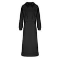 thumbnail image 5 of nerohusy Women's Plus Size Fleece Oversized Hoodie Dress Long Sleeve Maxi Sweatshirt Dress with Pockets Black,XXXXL, 5 of 8