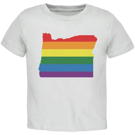 

Oregon LGBT Gay Pride Rainbow White Toddler T-Shirt - 4T