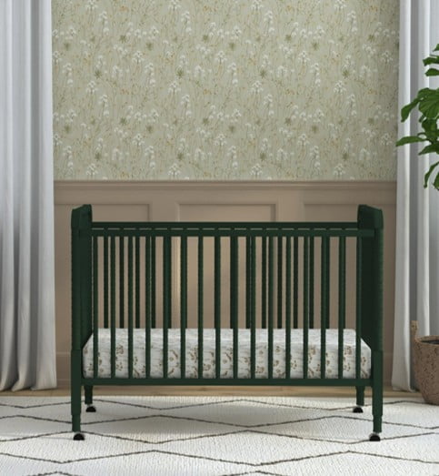 Jenny Lind Crib in Green and Mattress