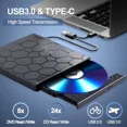 thumbnail image 4 of External CD/DVD Drive For Laptop, DVD Player For Laptop, 8 In 1 USB 3.0 Ultra-Slim Portable,DVD/ CD Burner External Disk Drive Optical Compatible With Laptop Desktop Mac, 4 of 5