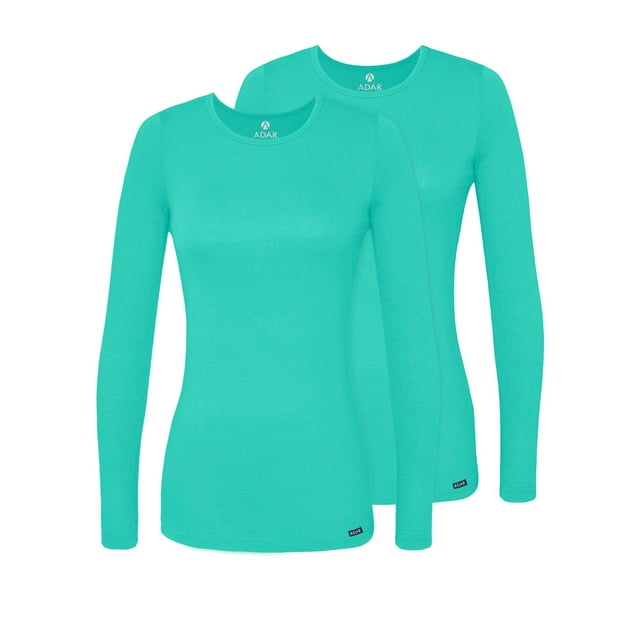 Adar sous-Couches pour Femmes, Lot de 2 - T-Shirt de sous-Couche à Manches Longues Confortable
