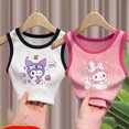 thumbnail image 2 of Sanrioed Cartoon Kuromi Melody Clothes Girl Crop Top Print Tank Tops Y2K Children Short Slim Vest Harajuku Black Sleeveless Tees, 2 of 5