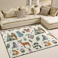 thumbnail image 2 of 5'3" x 4' (63 x 48 inch) Area Rug, Pad Tribal Animals Woodland Forest Nursery Rugs Floor Mat for Kids Playing Room Living Room Bedroom, 2 of 6