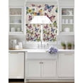 thumbnail image 3 of Colorful Butterfly Swag Curtains for Living Room/Bedroom Windows, Elegant Pastoral Butterflies Rustic Watercolor Kitchen Curtains and Valances Set 36 Inch Length, Swags Valance Curtain Panels, 3 of 5