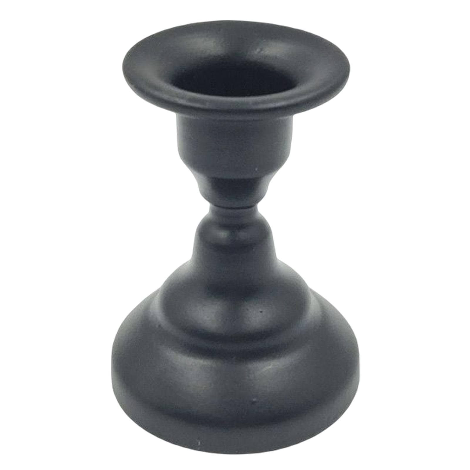 Matte Metal Candle Holders, Iron Candlestick Metal Round Candle Stands