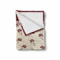 thumbnail image 2 of Floral Soft Flannel Fleece Throw Blanket, Romantic Roses and Ethnic Themed Vintage Floursih, Cozy Plush for Indoor and Outdoor Use, 50" x 60", Maroon Slate Brown, by Ambesonne, 2 of 6