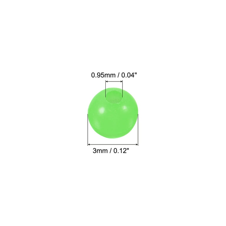 Uxcell 3mm Round Soft Plastic Luminous Glow Fishing Beads Tackle Tool Green  200 Pieces