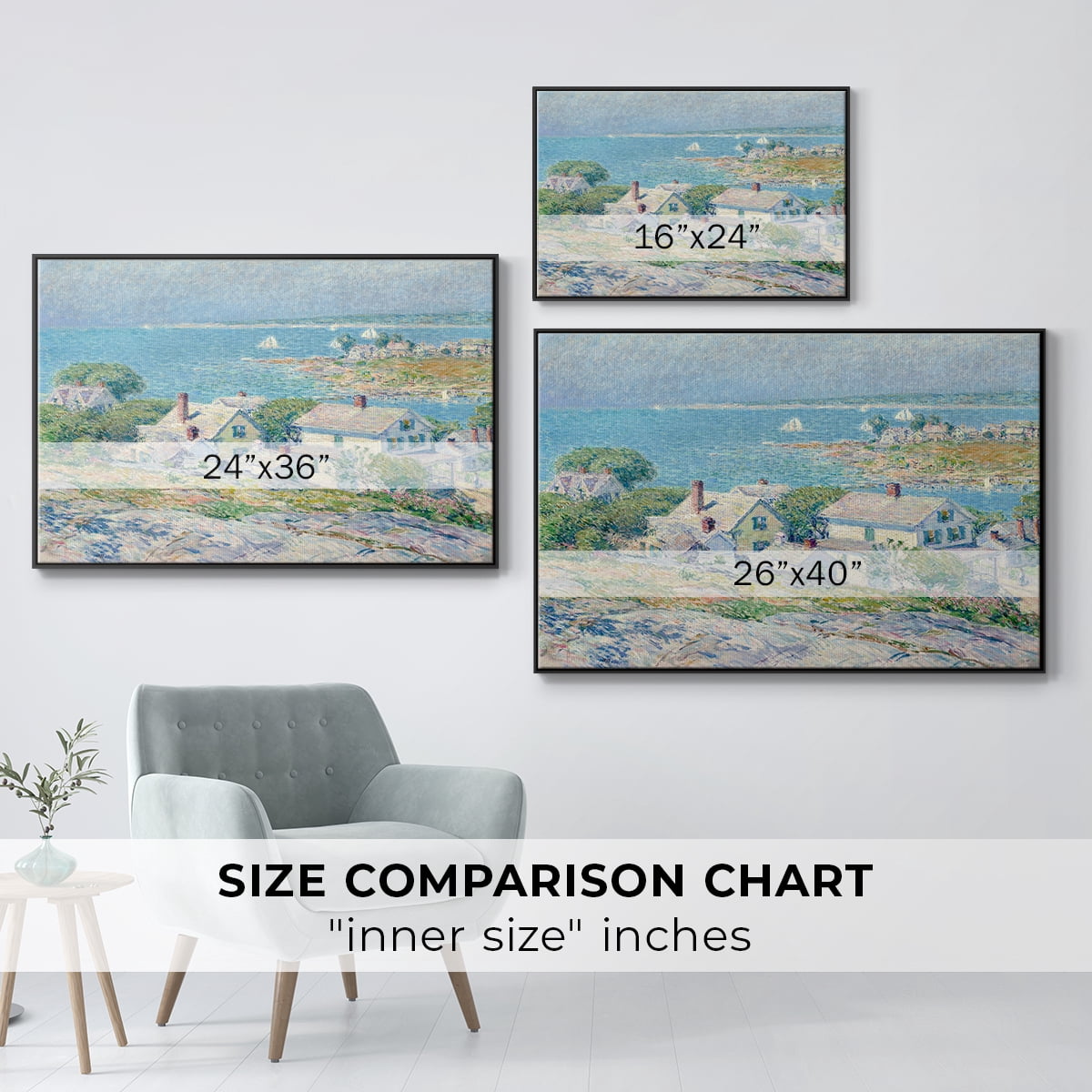 Vintage Landscape-CXI By Wexford Home Framed in Black Wood Gallery Wrapped Canvas 25 in. x 37 in.