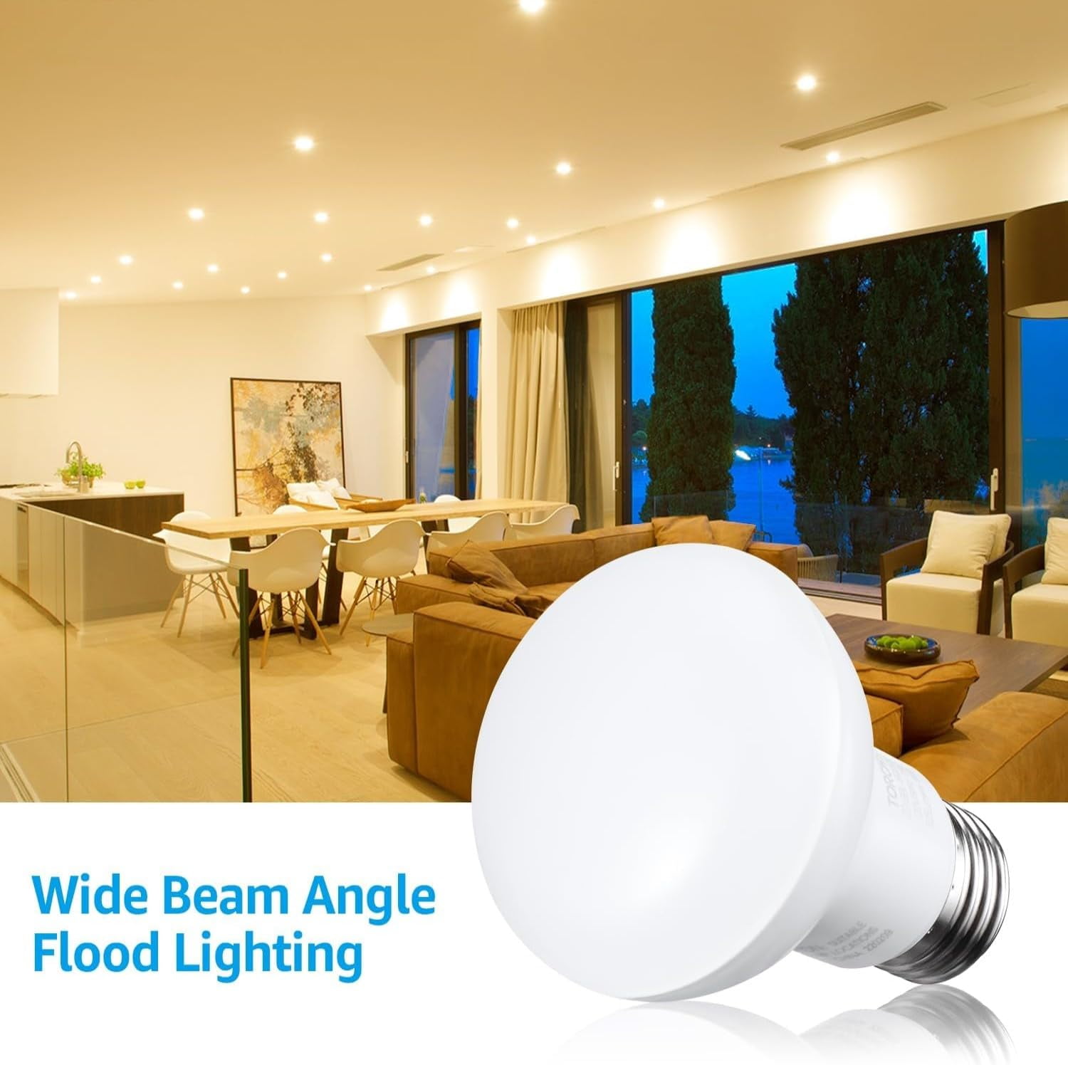 Diodesy- Pack of 4 LED7R20/830/D/4 R20 LED Light Bulb, Reflector Recessed Can Flood Light, Energy Efficient 7.5W (50 Watts Equiv.), 525 Lumens, 3000K Soft White, Dimmable E26 Standard Base, UL Listed