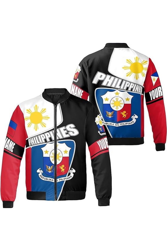 Personalized Philippines Flag All-over Print Bomber Jacket S-5XL Multicolor