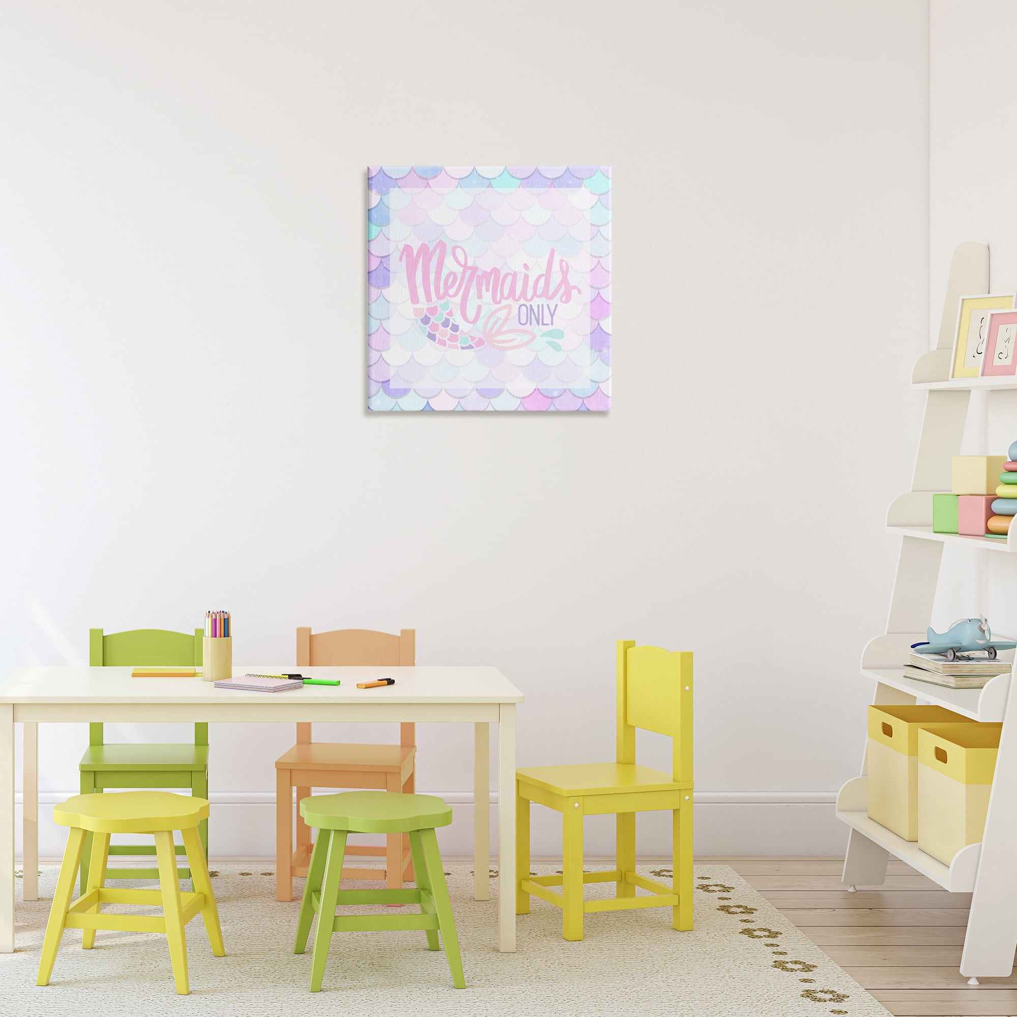 Pastel Mermaids Only Canvas Wall Art, design by Kim Allen