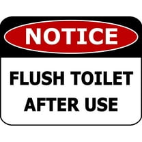 PCSCP Notice Flush Toilet After Use 11 inch by 9.5 inch Laminated Bathroom Sign