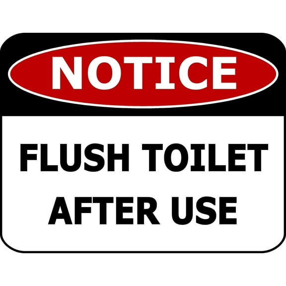 PCSCP Notice Flush Toilet After Use 11 inch by 9.5 inch Laminated Bathroom Sign