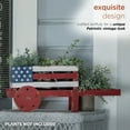thumbnail image 5 of Alpine Corporation 21" x 9" x 9" Wood Patriotic Wheel Barrel Planter, Red/Blue, 5 of 13