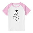 thumbnail image 4 of FAWUUDO Kids Valentines Day Graphic Tee Short Sleeve Raglan Sleeve T Shirt Casual Printed Boys Girls Holiday Gift Idea Pink 13-14 Years, 4 of 9