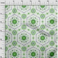 thumbnail image 2 of oneOone Viscose Jersey Green Fabric Dot|Heart & Hexagon Shape Geometric Diy Clothing Quilting Fabric Print Fabric By Yard 60 Inch Wide, 2 of 5