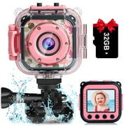 PROGRACE Kids Camera Waterproof IP68 Sports Toy Camera 1080P Digital Video DV Camcorder Unisex 1.77''