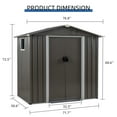 thumbnail image 3 of Walsunny 6X4 FT Outdoor Storage Shed,Waterproof Metal Garden Sheds with Lockable Double Door Weather Resistant Steel Tool Storage House Shed Grey, 3 of 7
