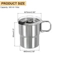thumbnail image 2 of Uxcell 1 paquete de tazas de acero inoxidable 304 con asa y tapa, vasos de agua de metal de doble pared de 10 oz, 2 of 7