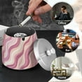 thumbnail image 4 of Yayeee Ashtray with Lid for Cigarette Smokeless Stainless Steel Home Ash Holder, Pink Brown Pattern, 4 of 7