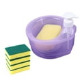 thumbnail image 3 of Distributeur de Savon à Vaisselle et Porte-Éponge 5 Éponges Réutilisable Multifonction Cuisine Violet, 3 of 9