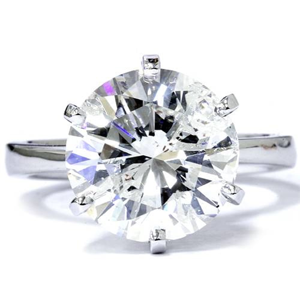 Details about   14K White Gold FN 4Ct Round Cut Simulated Solitaire Moissanite Engagement Ring 
