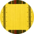 thumbnail image 1 of Ahgly Company Indoor Round Abstract Yellow Contemporary Area Rugs, 8' Round, 1 of 4