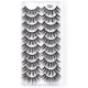 thumbnail image 1 of Kit de 10 pares de pestañas postizas, pestañas postizas 3D, pestañas largas naturales y esponjosas, pestañas postizas de banda suave reutilizables, extensión de pestañas de maquillaje negro de lujo, 1 of 5