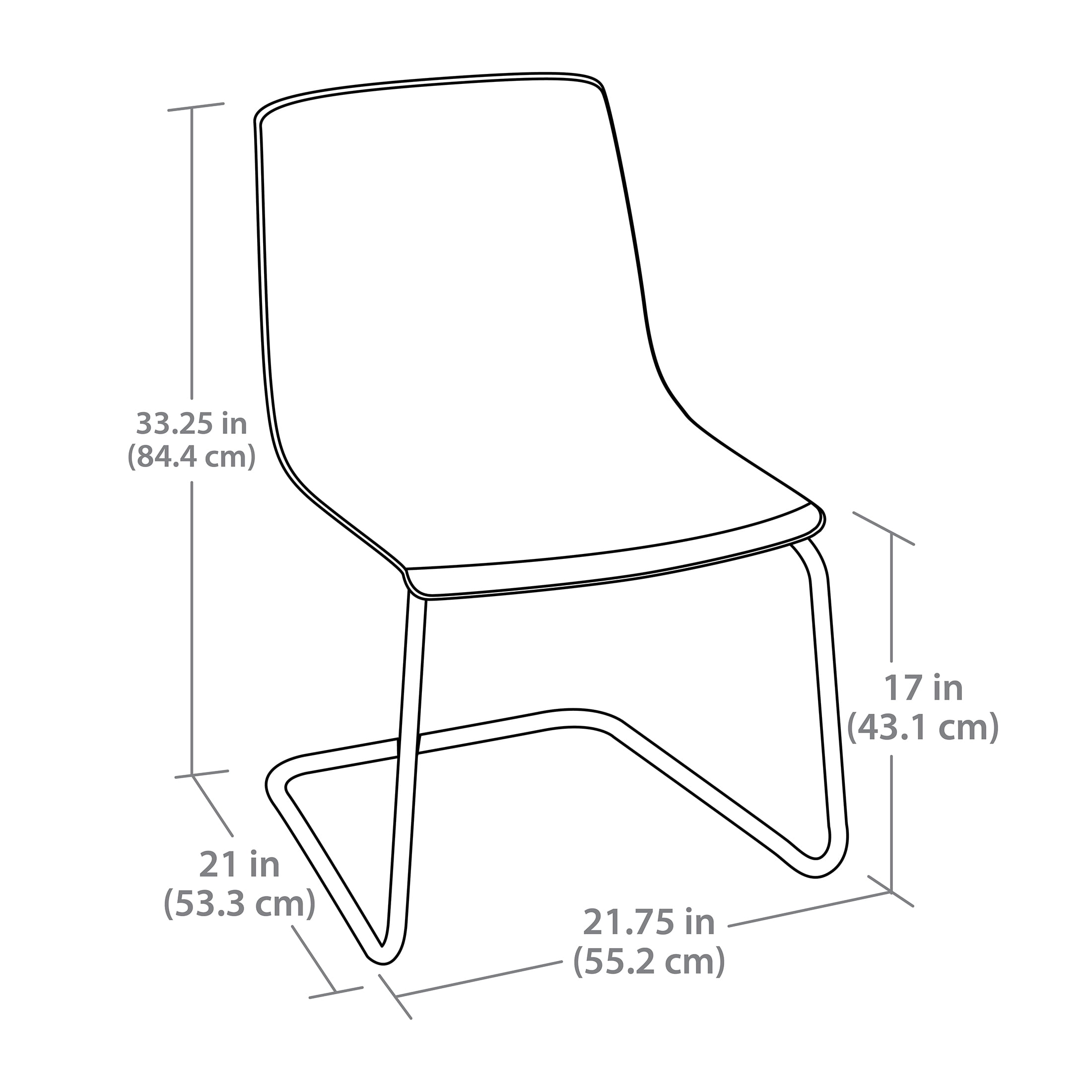 Mainstays Clear Dining Chair 2 Pack, Chrome and Clear