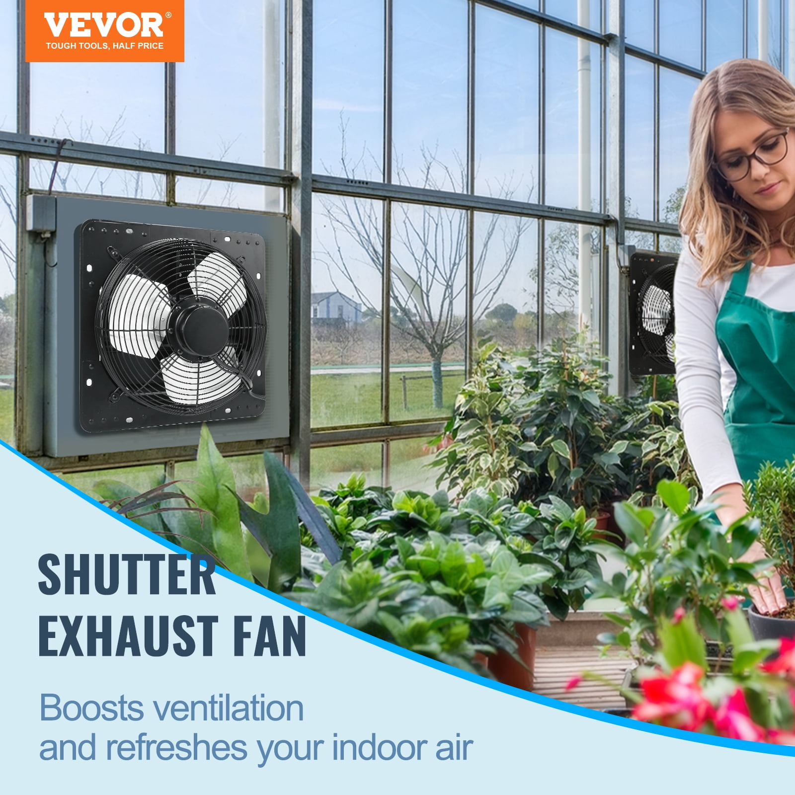 BENTISM Shutter Exhaust Fan Shop Exhaust Fan 12'' Remote Control Wall-mount  Attic - Walmart.com