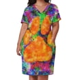 thumbnail image 3 of Vestido holgado con estampado de pata de perro y acuarela, con bolsillos, elegantes vestidos de mujer en oferta, ropa de mujer, 3 of 7