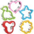 thumbnail image 1 of Sandwiches Cutter Set, Mickey Mouse & Dinosaur & Flower & Heart & Star Shapes Sandwiches Cutter Cookie Cutter - Food Grade Cookie Cutter Mold, 1 of 3