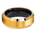 thumbnail image 4 of Silly Kings Jewelry 8mm Yellow Gold Tungsten Wedding Band - Carbon Fiber Ring - Yellow Gold Tungsten (15), 4 of 4