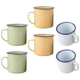 thumbnail image 4 of 6 Pcs Enamel Mug Tea Drinking Cup Vintage Style Enamel Cup Water Drinking Cup, 4 of 7