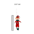 thumbnail image 5 of Christmas Holiday Elf Decorations Girl Boy Elves Doll Tree Ornaments Plush Decor Set of 3, 5 of 6